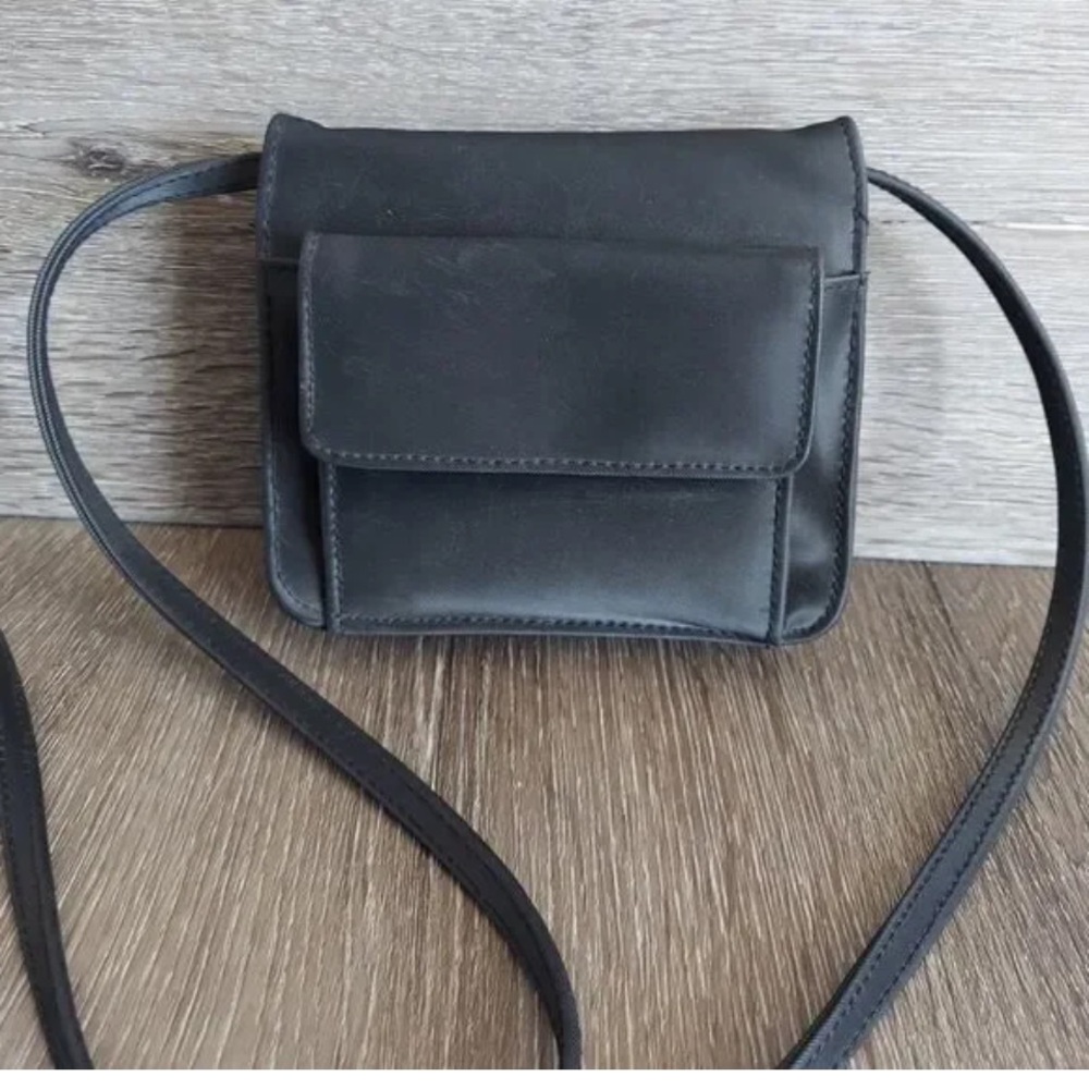 VINTAGE Navy Blue Multi Pocket Organizer Crossbody Bag